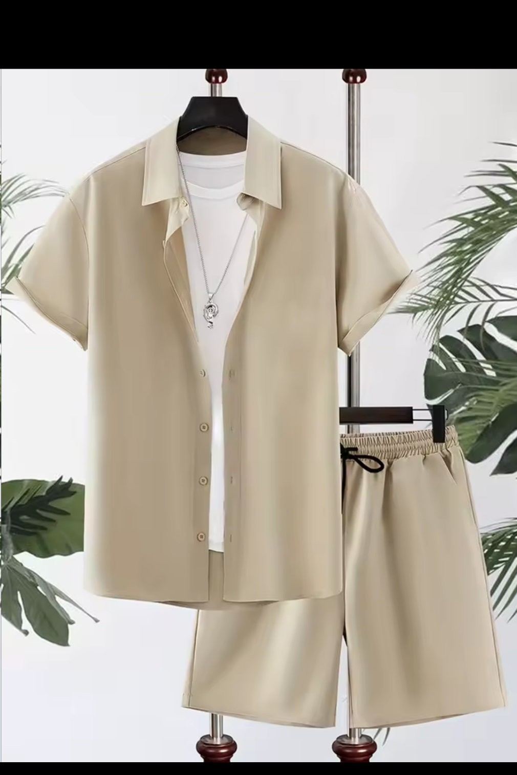 Men's Tropical Print Two-Piece Set |