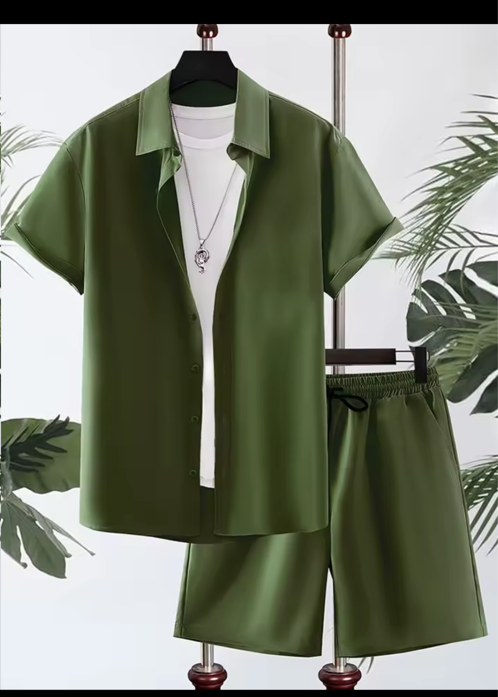 Men's Tropical Print Two-Piece Set |